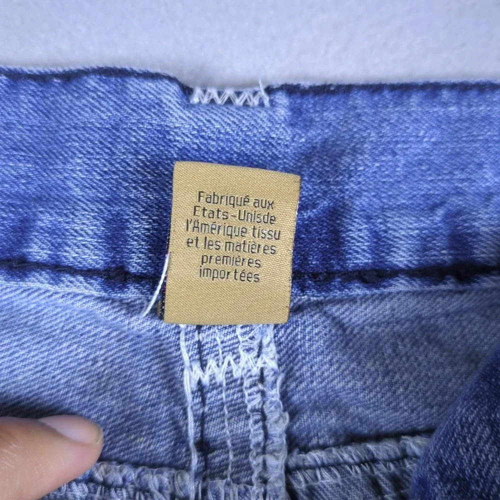 True Religion Ricky Jeans Mens 34x31 Blue Distressed Stone Wash Flap Pockets USA